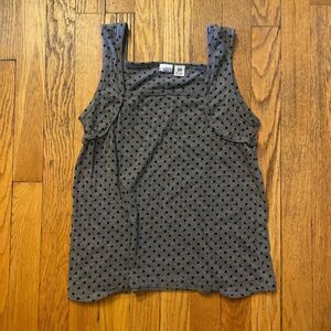 cato vintage y2k swiss sheer polka dot gray babydoll cami top size medium